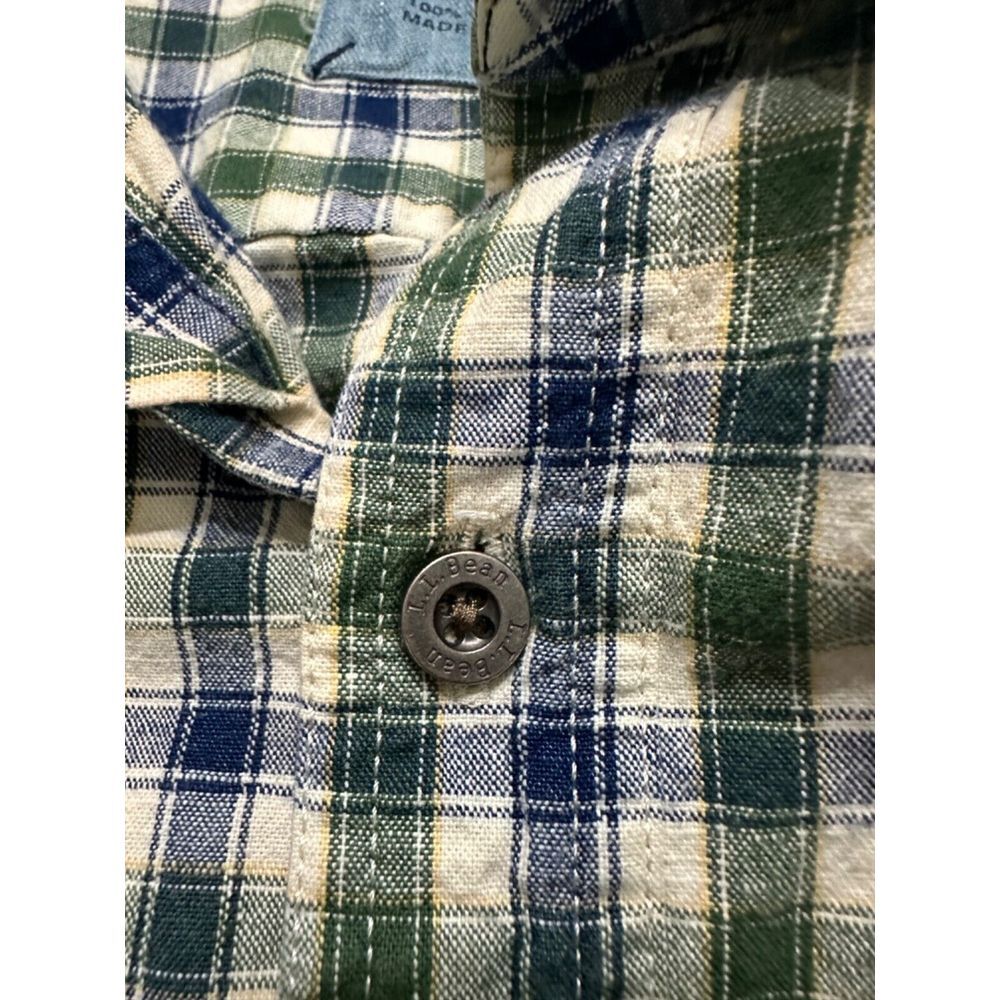 L.L. Bean Cotton Plaid Button Down Long Sleeve Shirt Size XL Reg Metal Buttons‎ - Picture 7 of 10